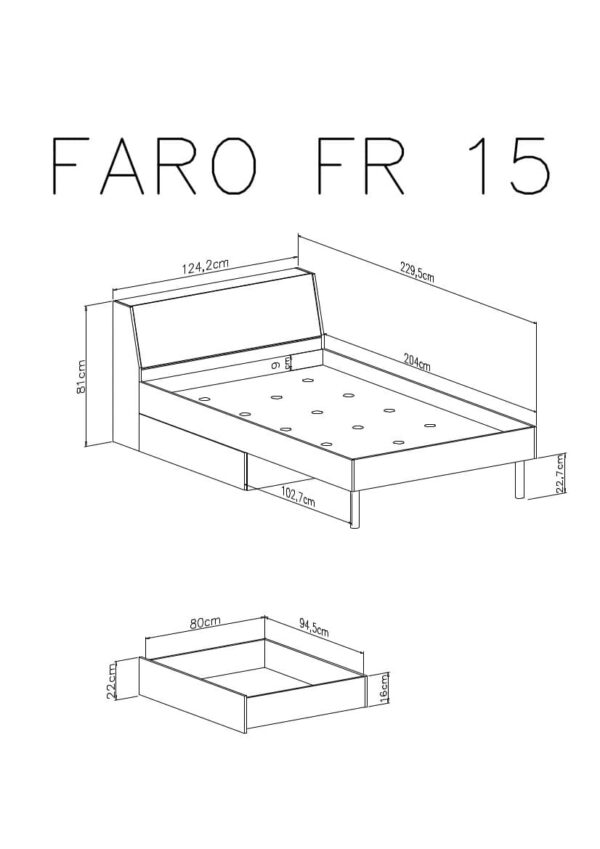 Łóżko 120x200 Faro FR15