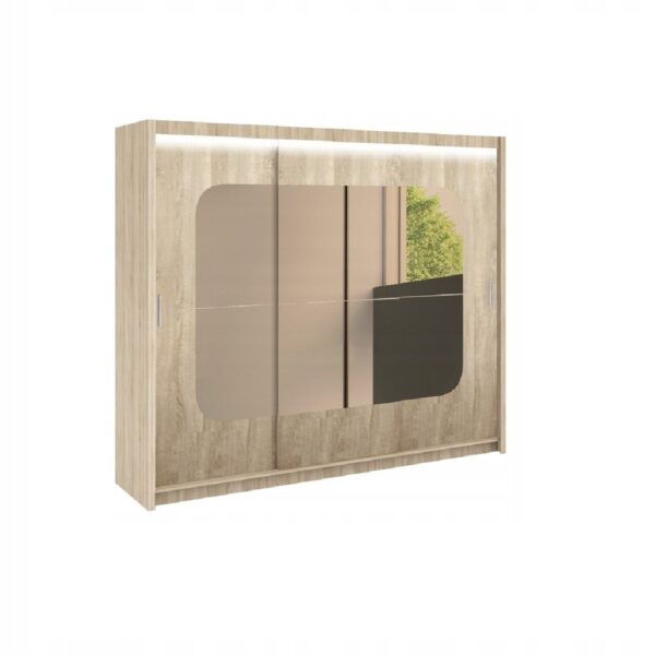 Szafa Barcelona 250 w kolorze dąb sonoma z lustrem
