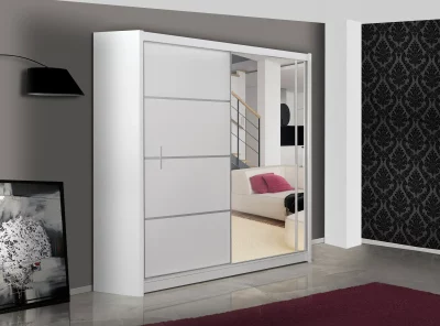 Szafa Vista 180, szafa przesuwna z lustrem, dwa drążki, półki