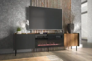 Szafka RTV komoda pod tv z kominkiem elektrycznym Prestigo P17