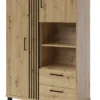 Komoda Nadia ND6 - komoda z lamelami, dab artisan, szuflady, półki, wysoka komoda,