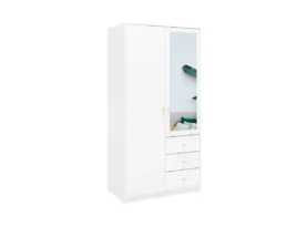 Szafa Siena D2 - 2 drzwiowa szafa uchylna, lustro, szuflady, garderoba 100 cm
