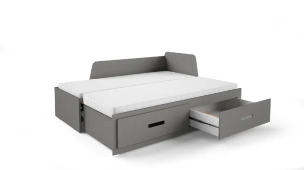 Nowoczesne łóżko podwójne z szufladami drewniane Maya, łóżko młodzieżowe