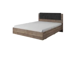 Łóżko 160x200 z zagłówkiem, duże solidne łóżko do sypialni, zagłówek Riviera 100, dąb sand grande