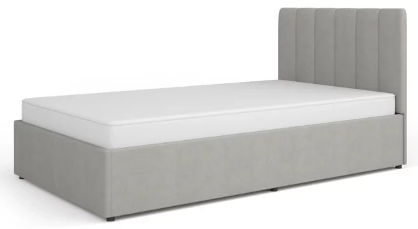 łóżko Mossa 120x200, cloud 82, tapicerowany zagłówek, nowoczesne łóżko