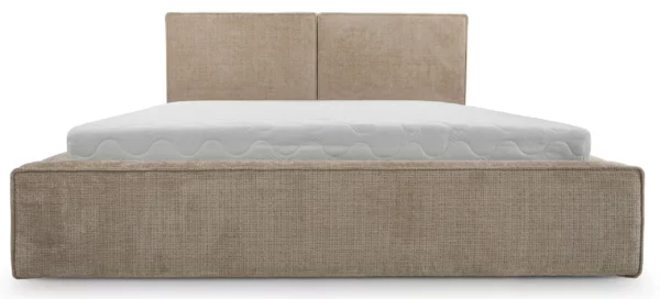 Łóżko 160x200 Genua tapicerowane w tkaninie, łóżko z pojemnikiem oraz podnośnikiem gazowym
