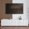 Szafka RTV Redlook 150 - nowoczesny stolik pod telewizor do salonu. Komoda pod TV 100 z ryflowanymi frontami. Ponadczasowa kolekcja mebli.