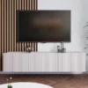 Szafka RTV Redlook 150 - nowoczesny stolik pod telewizor do salonu. Komoda pod TV 100 z ryflowanymi frontami. Ponadczasowa kolekcja mebli.