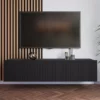 Szafka RTV Redlook 150 - nowoczesny stolik pod telewizor do salonu. Komoda pod TV 100 z ryflowanymi frontami. Ponadczasowa kolekcja mebli.