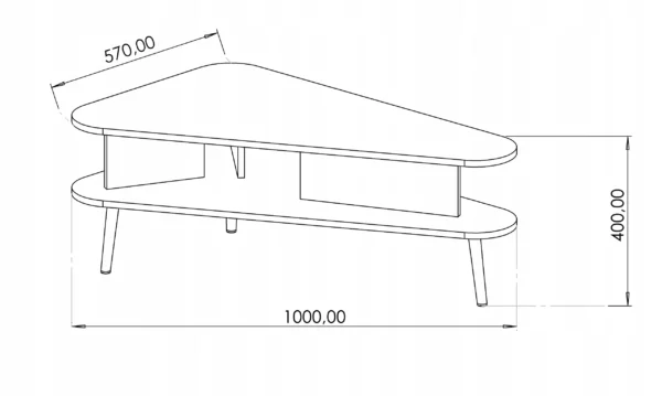 Ława 100x40x57w stylu loft do salonu wysokie nogi Pinelli