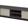 Nowoczesna szafka RTV wysokie nóżki Milano M9 - designerski stolik po TV do salonu w modnej kolorystyce aloes, kaszmir, antracyt.