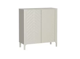 Komoda Malumi NEW M-02 - nowoczesna komoda do salonu. Pomysłowe wykorzystanie frontów ze wzorem jodełka UV jako ozdobna część mebli.