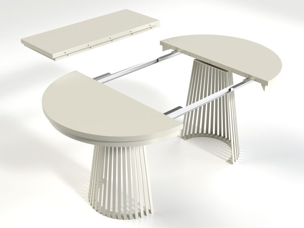 Okrągły stół nowoczesny design kaszmir do salonu Palmas - nowoczesny stół w kolorze cashmere lub czarny. Nowoczesny stół do jadalni.