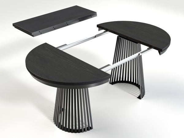 Okrągły stół nowoczesny design kaszmir do salonu Palmas - nowoczesny stół w kolorze cashmere lub czarny. Nowoczesny stół do jadalni.