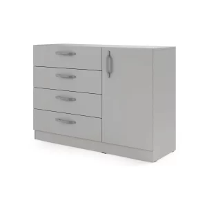 Nowoczesna Komoda 120 cm z szufladami MERIDA MRk-2 szary platynowy metalowy uchwyt