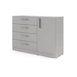 Nowoczesna szeroka Komoda 120 cm z szufladami MERIDA MRk-2 szary platynowy