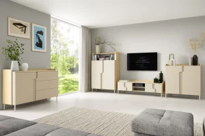 Zestaw RTV do salonu dąb mavelie macadamia komoda szafka pod TV ALICE AL 47810