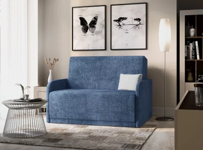 Wygodna kanapa Amerykanka z funkcją spania Bono 135 cm, sofa wersalka rozkładana w modnych kolorach, sofa do kawalerki pokoju młodzieżowego.