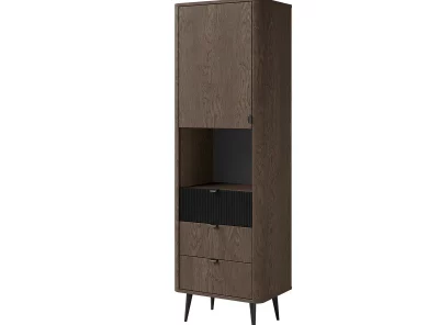 Regał Sophie SP4 - nowoczesny regał 60 w kolorze baltic storm + czarny. Kolekcja na wysokich nóżkach do salonu, pokoju dziennego, gabinetu,
