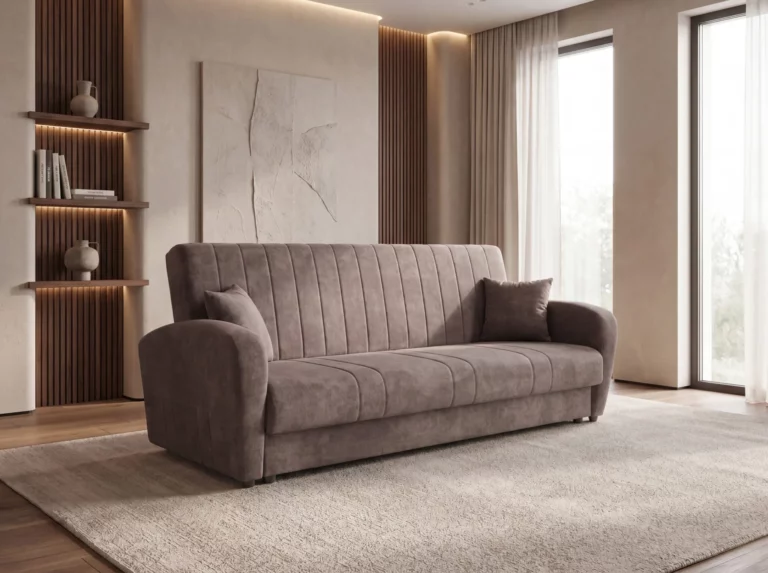 Wersalka Rozkładana Kanapa z Funkcją Spania i Pojemnikiem Asti. Wygodna sofa do salonu z opcją rozkładania, nowoczesna kanapa do pokoju dziennego