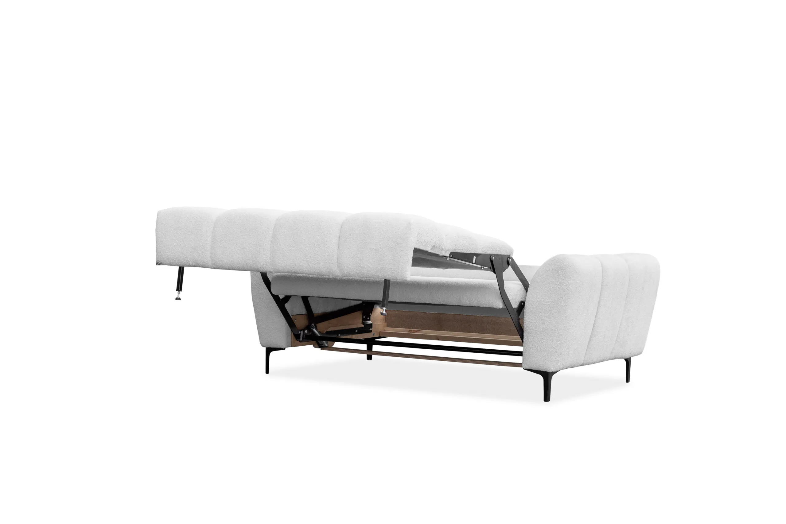 Kanapa z funkcja spania rozkładana Nordic. Wygodna sofa do salonu z opcją rozkładania, nowoczesna kanapa wielofunkcyjna do pokoju dziennego.