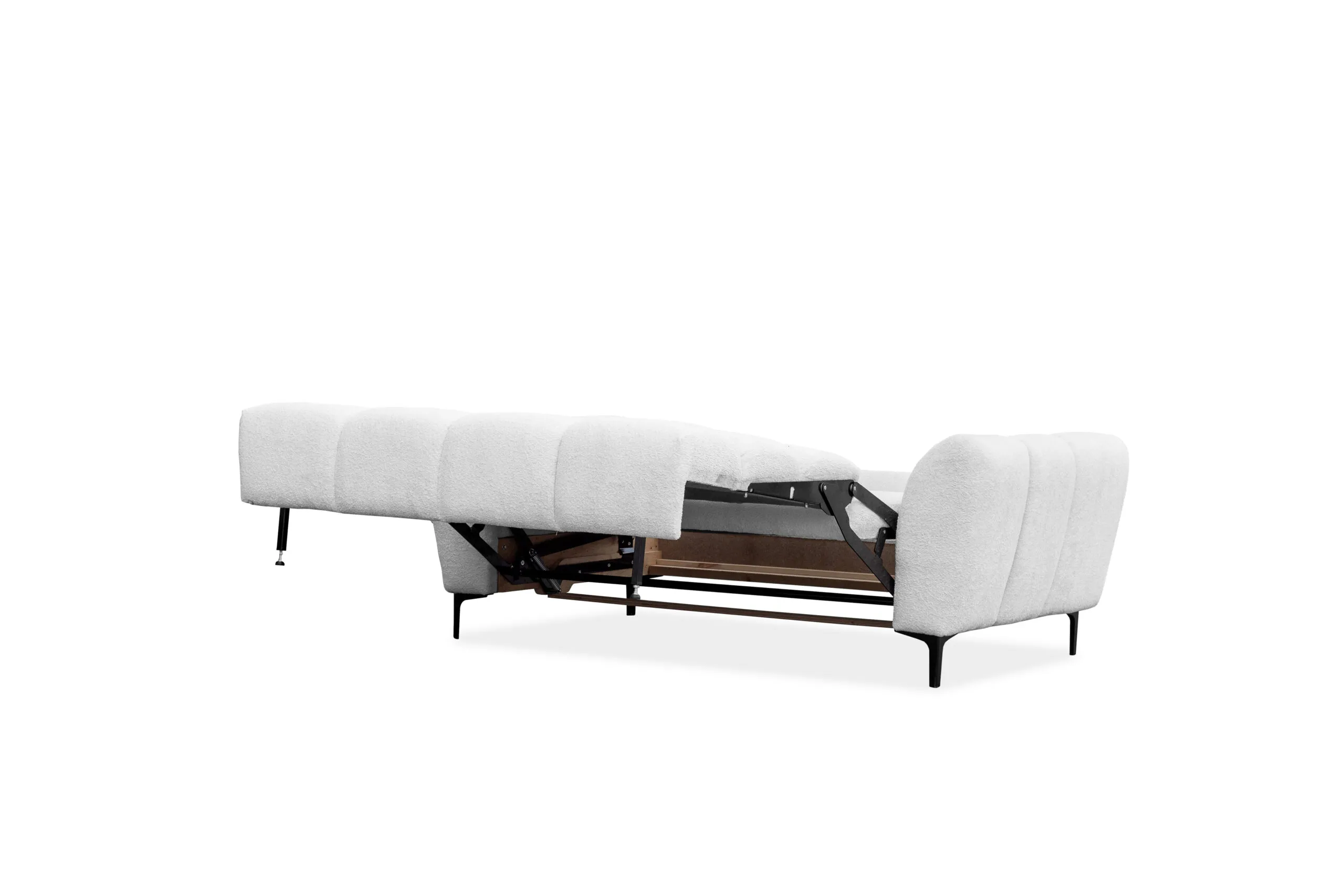 Kanapa z funkcja spania rozkładana Nordic. Wygodna sofa do salonu z opcją rozkładania, nowoczesna kanapa wielofunkcyjna do pokoju dziennego.